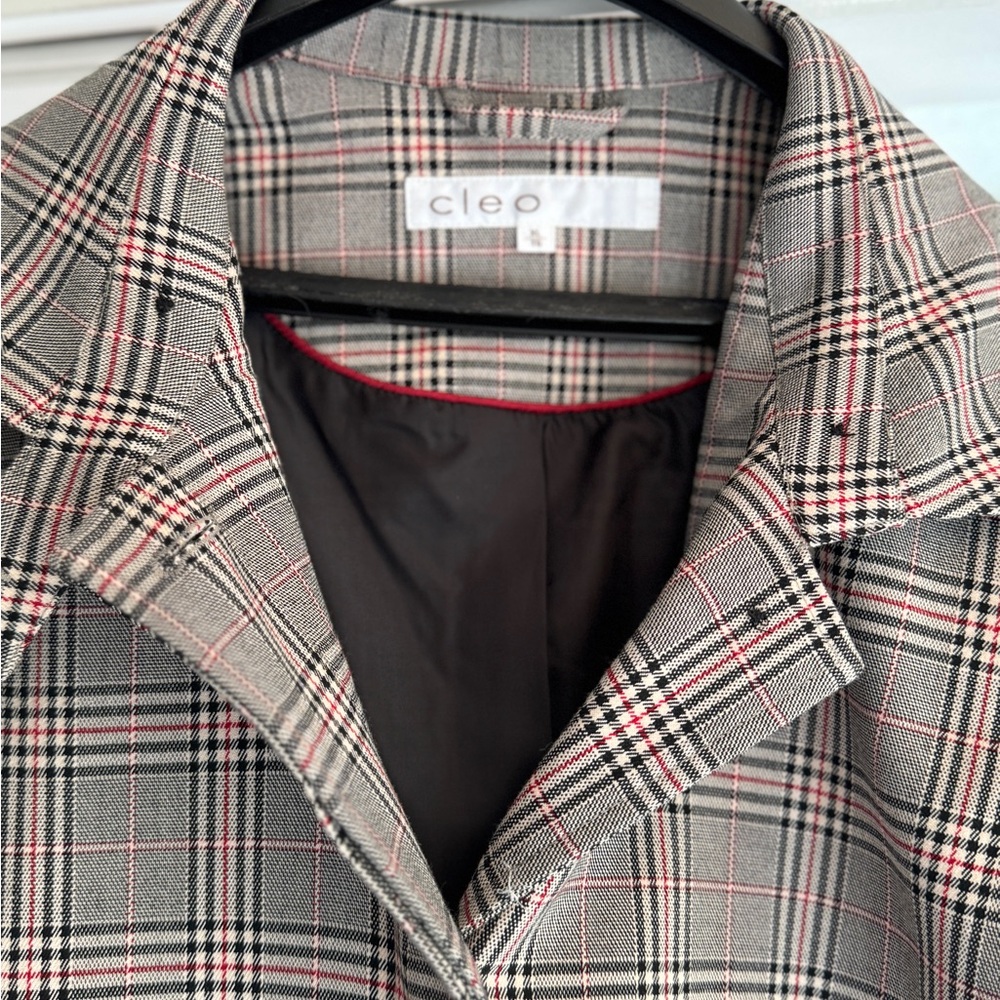 Cleo Women's Plaid Jacket - Black, Gray, and Pink